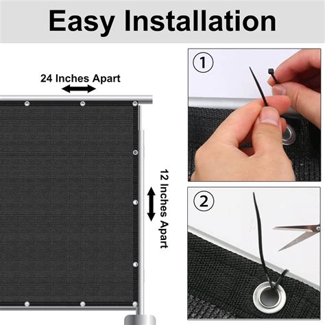 Buy Black 6' x 15' Privacy Screen Fence Windscreen Heavy Duty Mesh ...