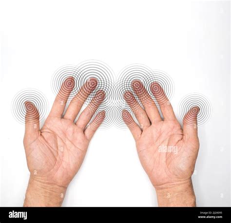 Tingling and numbness in fingertips of Asian old man with diabetes. Finger sensation problems ...
