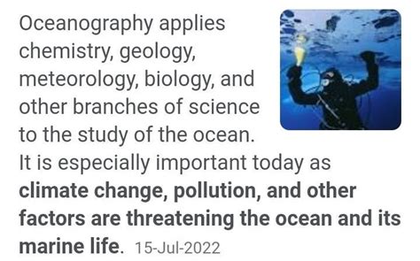 Importance of oceanography in earth and atmospheric sciences - Brainly.in