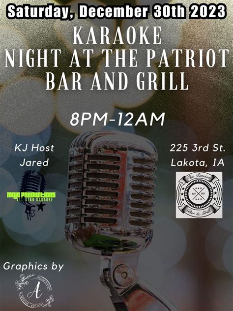 Sat. December 30th Karaoke at The Patriot Bar & Grill, The Patriot Bar ...