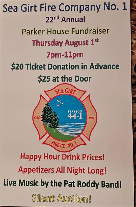 SGFD PARKER HOUSE FUNDRAISER 2024, 321 Baltimore Blvd, Sea Girt, NJ, 1 ...