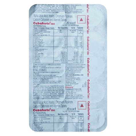 Cobaforte CD3 Tablet | Uses, Side Effects, Price | Apollo Pharmacy