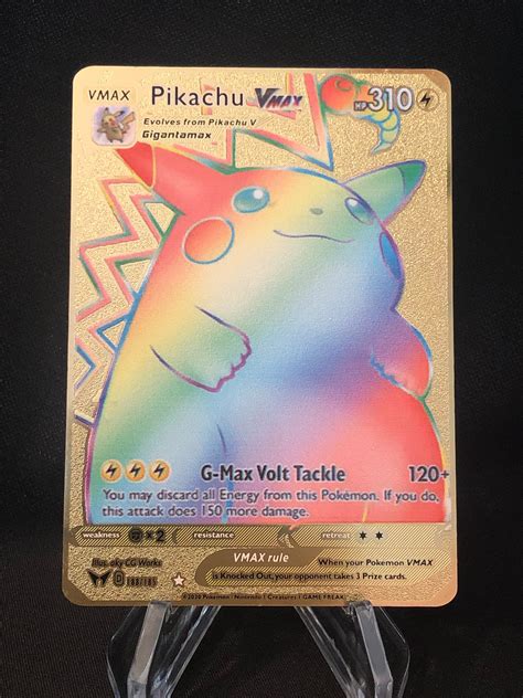Ash Pikachu Gx Gmax Vmax Gigantamax Ex Pokemon Card Mew Pokemon Card