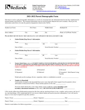Fillable Online 2021-2022 Parent Demographic Form Fax Email Print ...