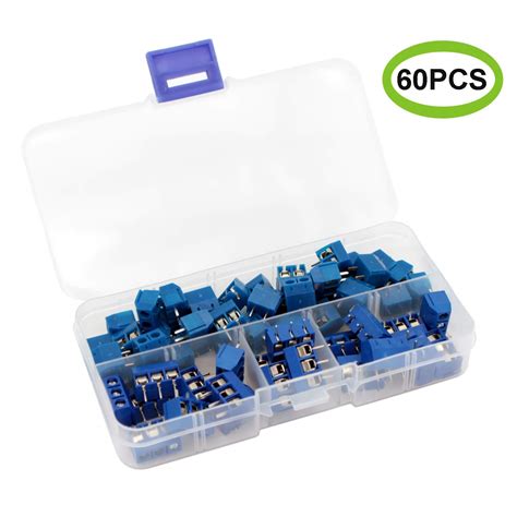Buy PoiLee 60pcs 5mm Pitch KF301-2P 3P Pin PCB Screw Terminal Block ...