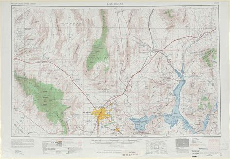 Las Vegas topographic map, NV, AZ - USGS Topo 1:250,000 scale