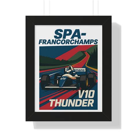 Vintage Poster, Retro Racing Print, Spa Francorchamps V10 Thunder Art ...