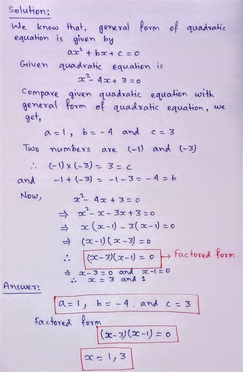 [Solved] How to solve your problem x2 - 4x + 3=0 Quadratic formula ...