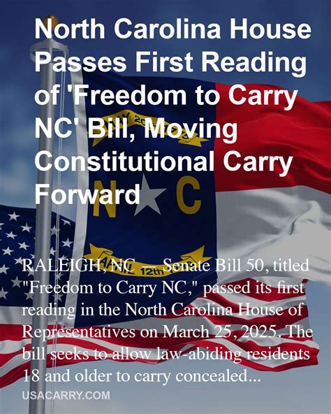 North Carolina House Passes First Reading of 'Freedom to Carry NC' Bill ...