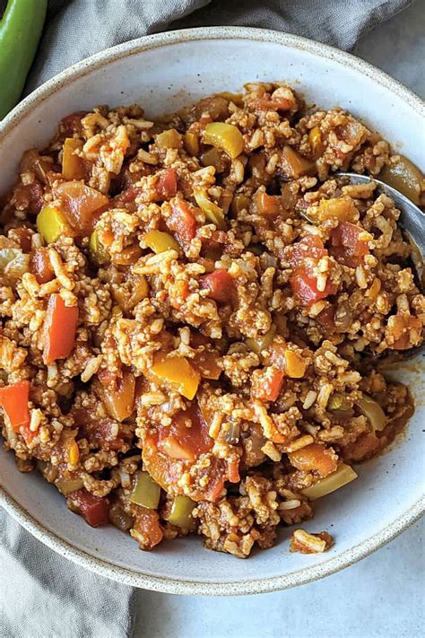 Easy Recipes With Ground Beef – Unstuffed Pepper Skillet Dinner
