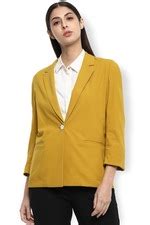 Buy Women Yellow Textured Blazer Online - 480148 | Van Heusen