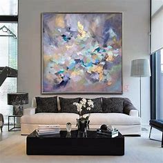 100% Handmade Modern Abstract Wall Art Decor Acrylic Canvas Pictures Hand Painted Gold Blue Colorful Landscape New Oil Painting-in Painting & Calligraphy from Home & Garden on Aliexpress.com | Alibaba Group