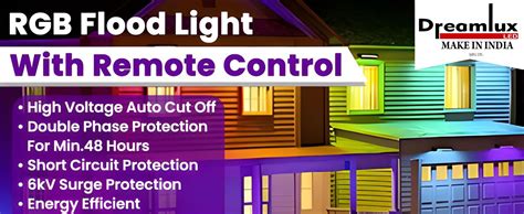 Dreamlux 100W RGB Flood Light Down Chock with Remote Control | Outdoor ...