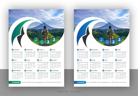 Colorful business wall calendar design template | Premium Vector