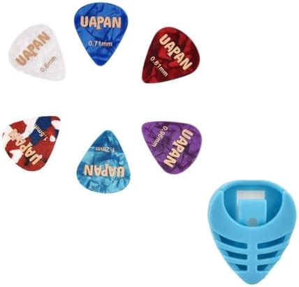 UAPAN Guitar Celluloid Picks, 6 Pieces and 1 multicolor holder ...