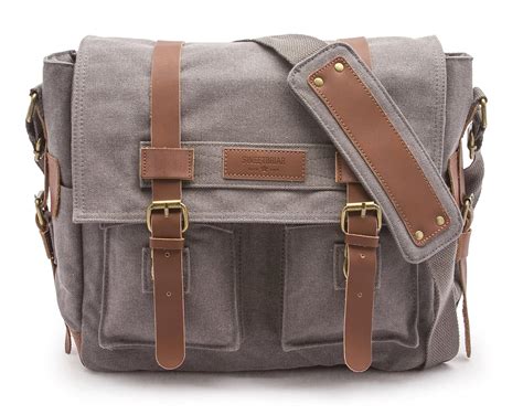 Sweetbriar Classic Laptop Messenger Bag, Gray - Canvas Pack Designed to ...