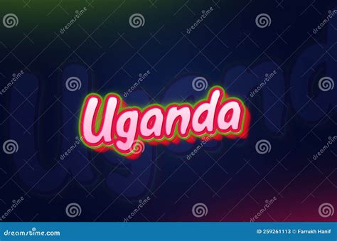 Creative Country Name Uganda Text Design Stock Illustration - Illustration of holiday, tour ...