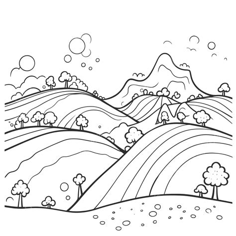 Hills Coloring Pages