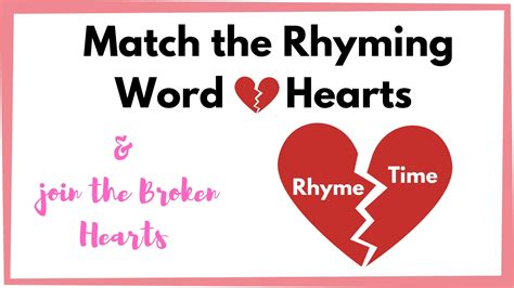 Heart themed Rhyming Words - AS TOLD BY MOM