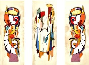 pnf Radha Krishna MDF Set of 3-1344 Digital Reprint 15 inch x 19 inch ...