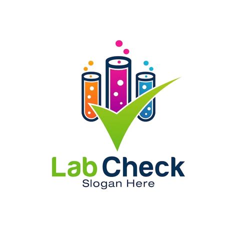 Lab check logo design template | Premium Vector
