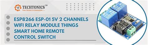 Techtonics ESP8266 ESP-01 WiFi 12V 2 Channel Relay Module IOT Smart ...