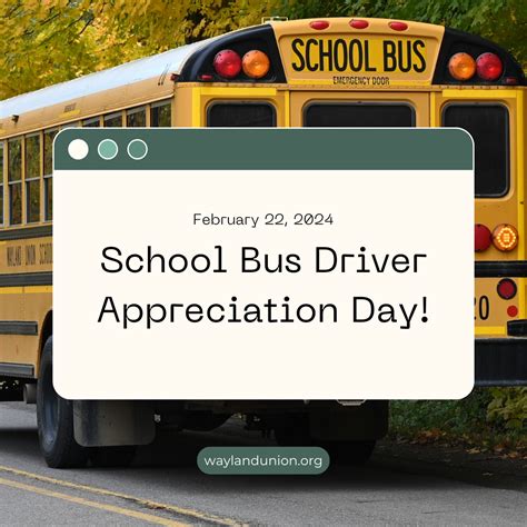 School Bus Driver Appreciation Day! - Feb 22, 2024