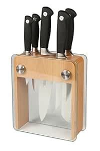 Buy Mercer Culinary Genesis 6-Piece Forged Knife Block Set, Wood Block ...