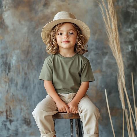 Photo of toddler wearing a plain tshirt mockup | Premium AI-generated image