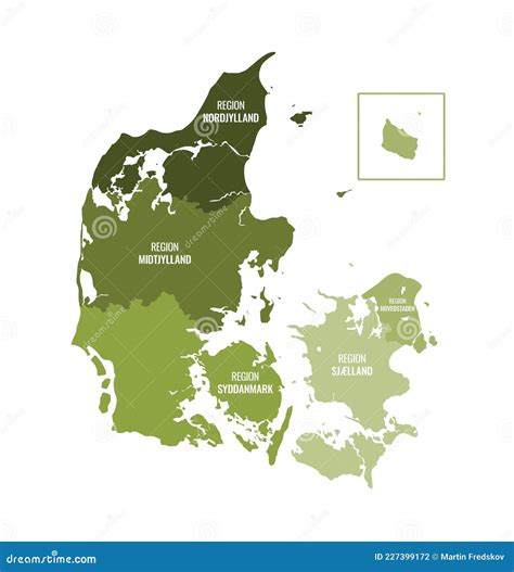 Map of Denmark - Official Regions 2007 and after Stock Vector - Illustration of vector, region ...