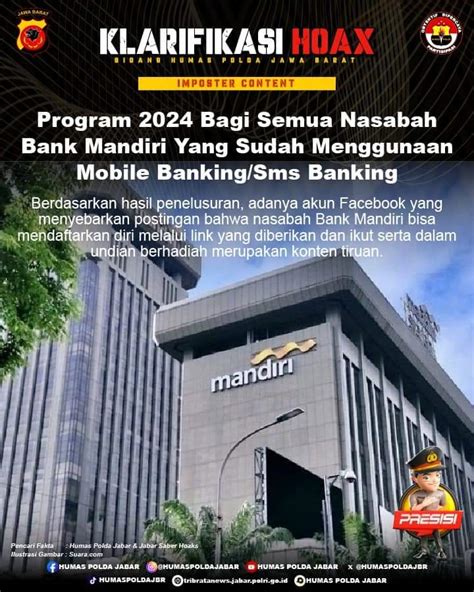 Hoax Beredar, Bank Mandiri Tak Adakan Bagi-bagi Hadiah untuk Nasabah ...