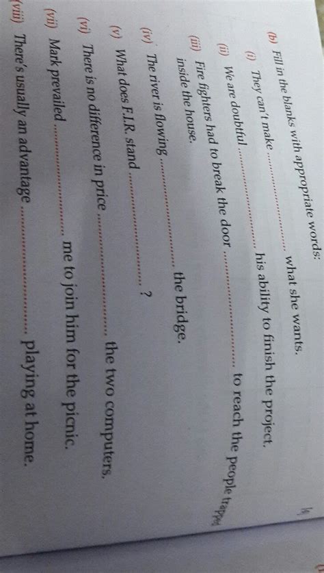 fill in the blanks with appropriate words - Brainly.in