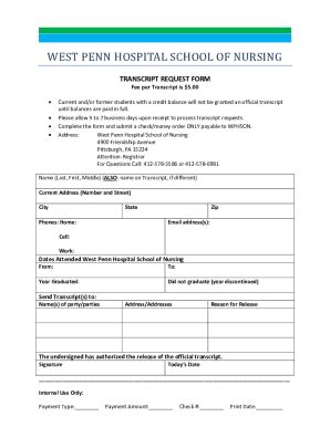 Image result for NursingCAS Transcript Form