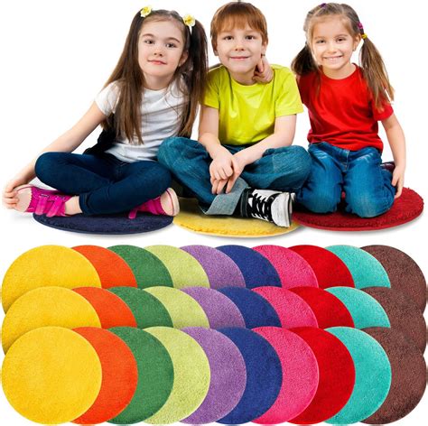 Amazon.com: Drydiet 20 Pcs Kids Mats 18 Inch Crazy Round Carpet Seats ...