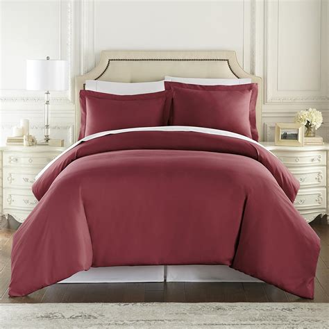 Amazon.com: HC Collection Duvet Cover - Burgundy Queen Size Duvet Cover ...