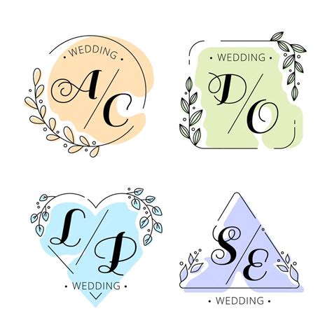 Monogrammi colorati di nozze | Vettore Gratis