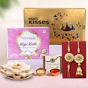 TIED RIBBONS Rakhi For Brother And Bhabhi With Chocolate And Sweets ...