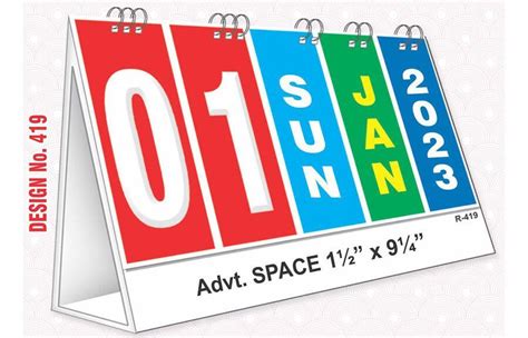 T419 Happy New year Date - Table Calendar With Planner Printing 2023 ...