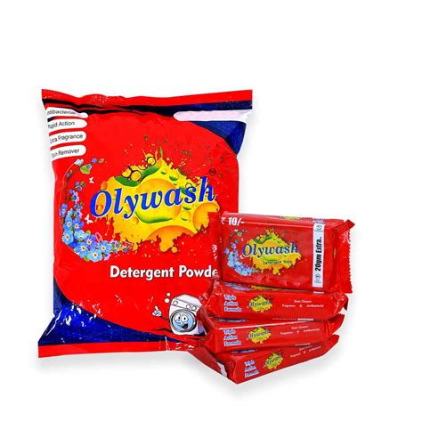 Olywash Detergent Powder | 1x4=4kg powder + 5 detergent soap (200gm x 5 ...
