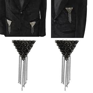 Ani accessories Tassel Epaulets Antique Silver Stud Epaulets Shoulder ...