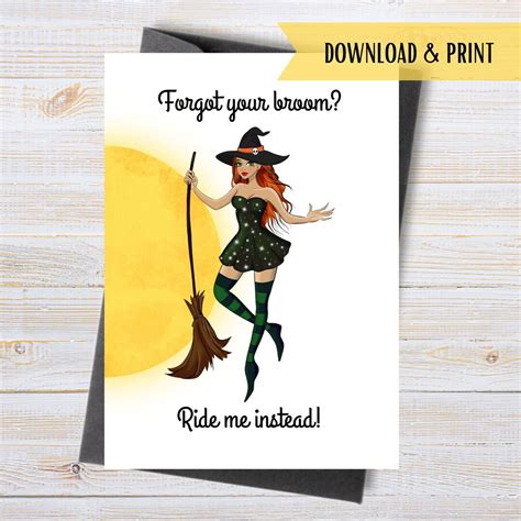 Dirty Halloween Card Printable Halloween Witch Card Naughty - Etsy