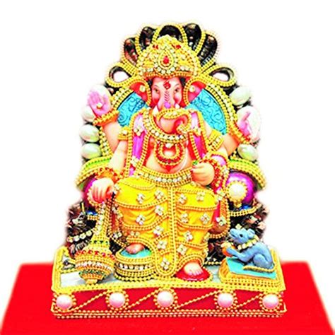 Buy Papilon Handmade Gold Plated Siddh Ganesh Ji Spiritual Idols ...