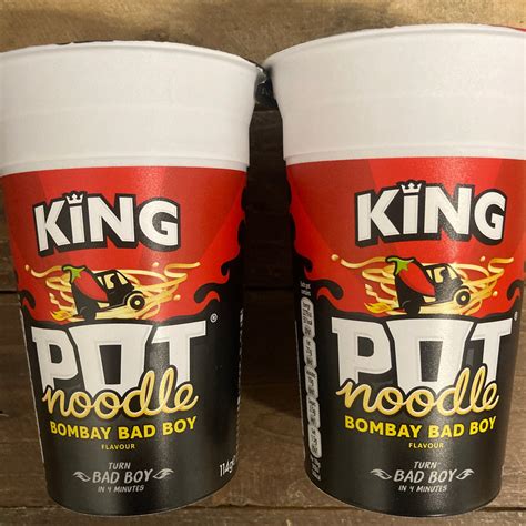 2x Pot Noodle Bombay Bad Boy Instant Noodles King Pots (2x114g) & Low ...