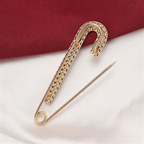 Just Lil Things Regal Textured Gold Saree Pin – Antique Finish U-Curve