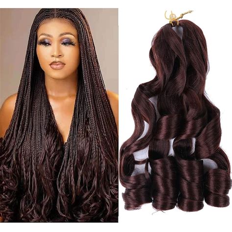 6 Pack Pre Stretched Bouncy Braiding Hair 22 Inch Loose Wavy Braiding ...