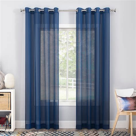 No. 918 63-in Royal Blue Sheer Grommet Single Curtain Panel 58761 at ...