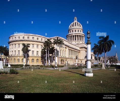 The National Capitol Building in Havana, the capital city of Cuba, home to the Cuban Academy of ...