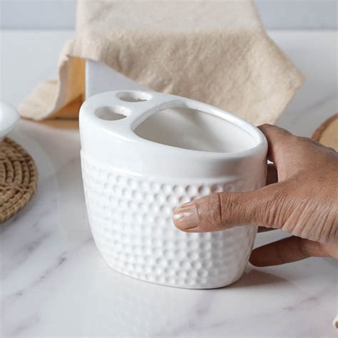 White Ceramic Bathroom Accessories Set Online - Premium Bath Set | Nestasia