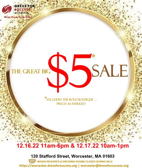 THE GREAT BIG $5 SALE | Dress for Success Worcester