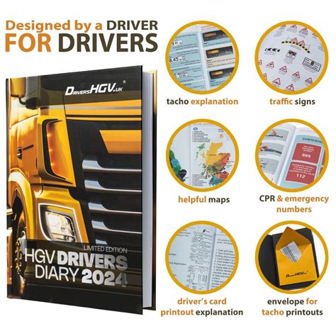 HGV Drivers Diary 2024: Hard cover | Good quality paper | Trucker Log ...
